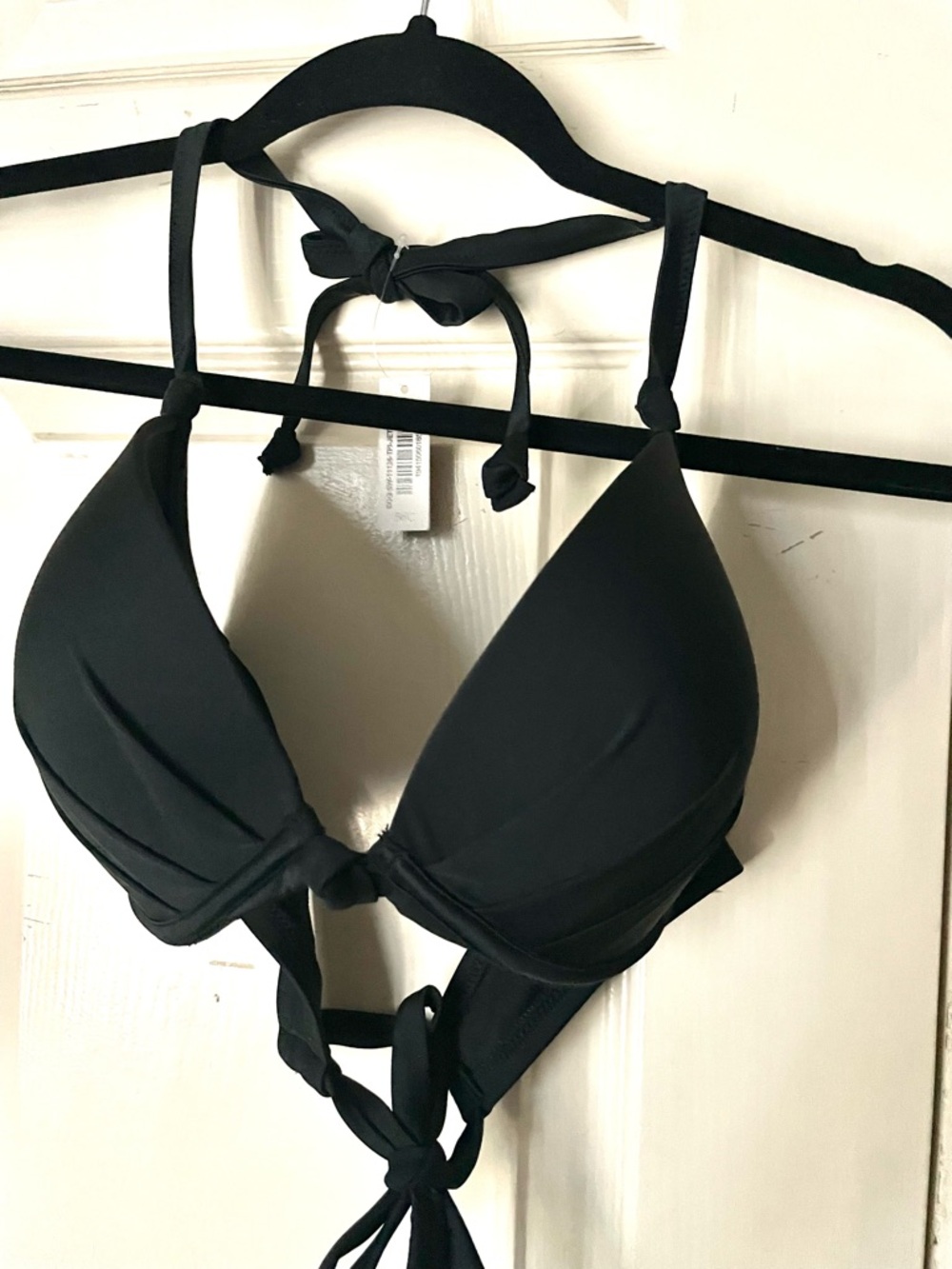 Adore Me Black Halter Triangle Bikini Top SZ 36C NWT!